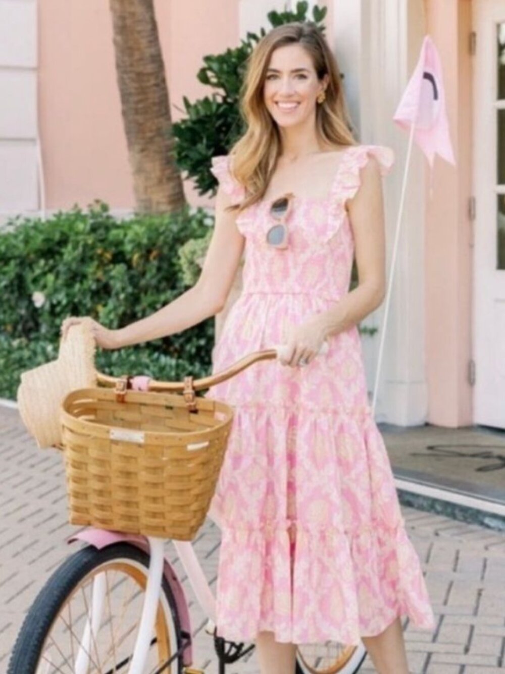 Sail to Sable Flutter X Palm Beach Lately Sleeve Smocked Midi Dress
